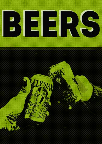 WASHINGTON Beer Brewery Coaster ~ ELYSIAN Brewing Co Draft & Bottles ~ Seattle 